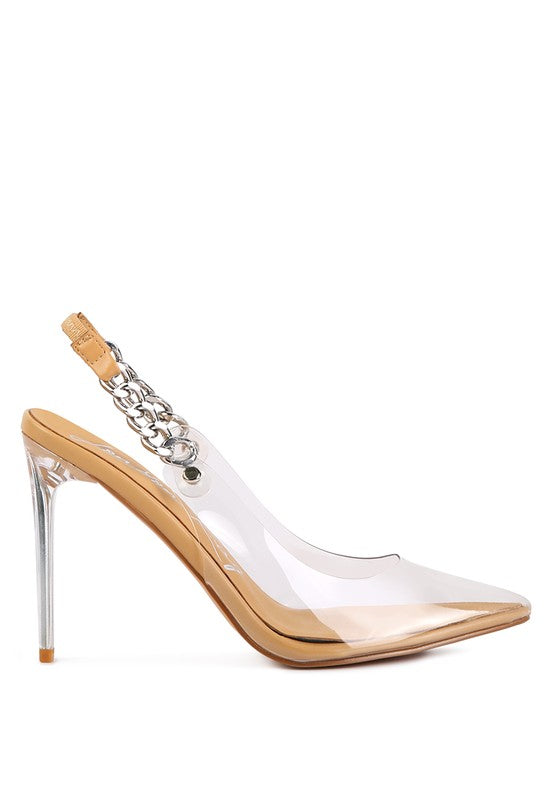 Skye Chain Sling Back Heels